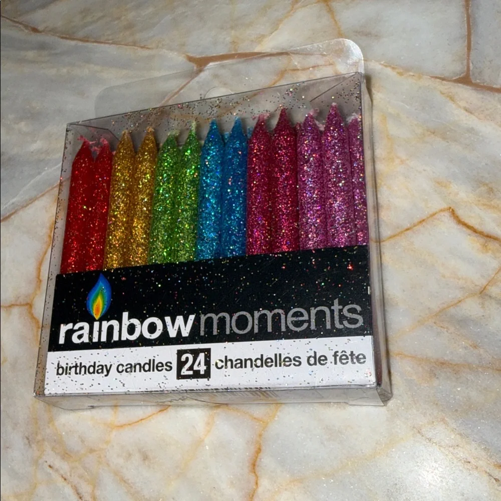 Glitter‎ Birthday Candles - Multicolor Set 24